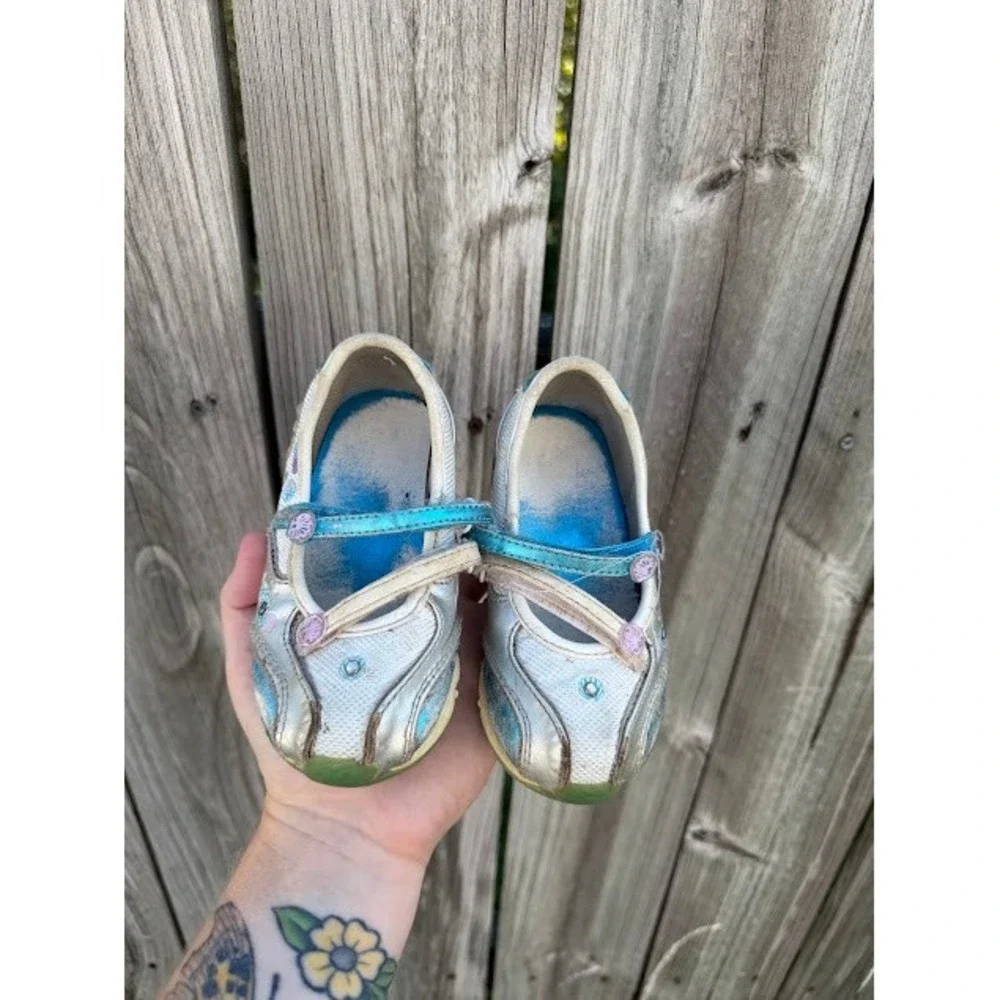 Mermaidcore Disney Little Mermaid Ariel Sneakers 7.5 Silver Blue Mary Jane